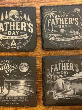 Father’s Day Slate Coaster | Fishing Beach Florida Dad Gift, Sold individually